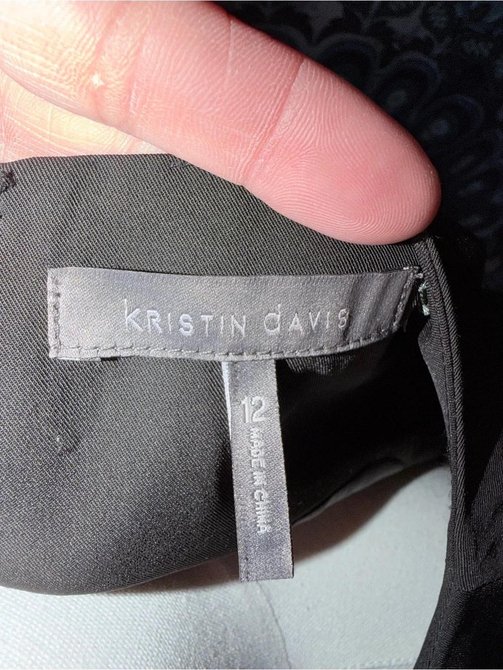 Kristin Davis Size 12 Black Sleeveless Tailored Sheath Career Dress